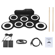Portable Electronic 7 Pad Roll Up Drum with Foot Pedal
